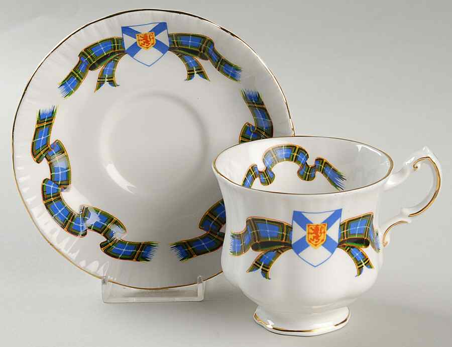 Nova Scotia Tartan Footed Cup & Saucer Set by Paragon-1