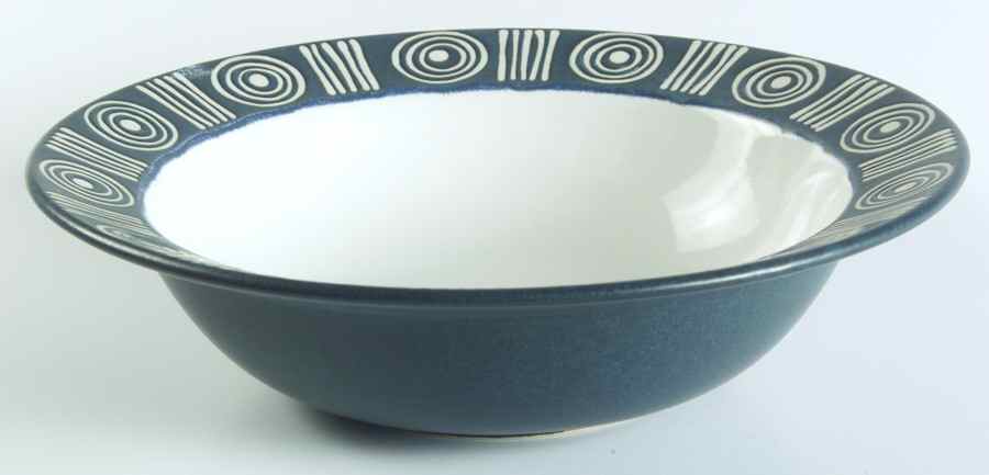 Bongo (Blue) 10" Round Vegetable Bowl by Pottery Barn China-1
