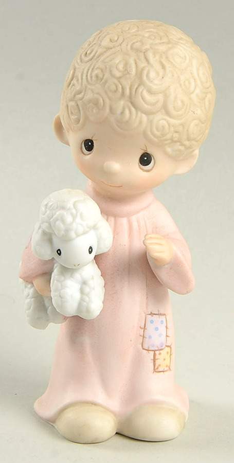 Come Let Us Adore Him-Nativity No Mark-Shepherd With Lamb - No Box-No Trademark by Precious Moments-1