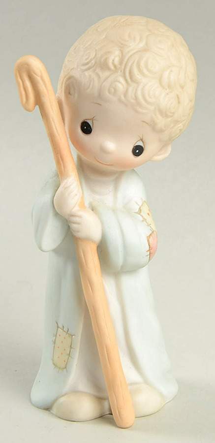 Come Let Us Adore Him-Nativity No Mark-Shepherd With Crook - No Box-No Trademark by Precious Moments-1