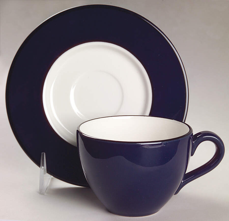 Normandy Blue Flat Cup & Saucer Set by Pagnossin-1