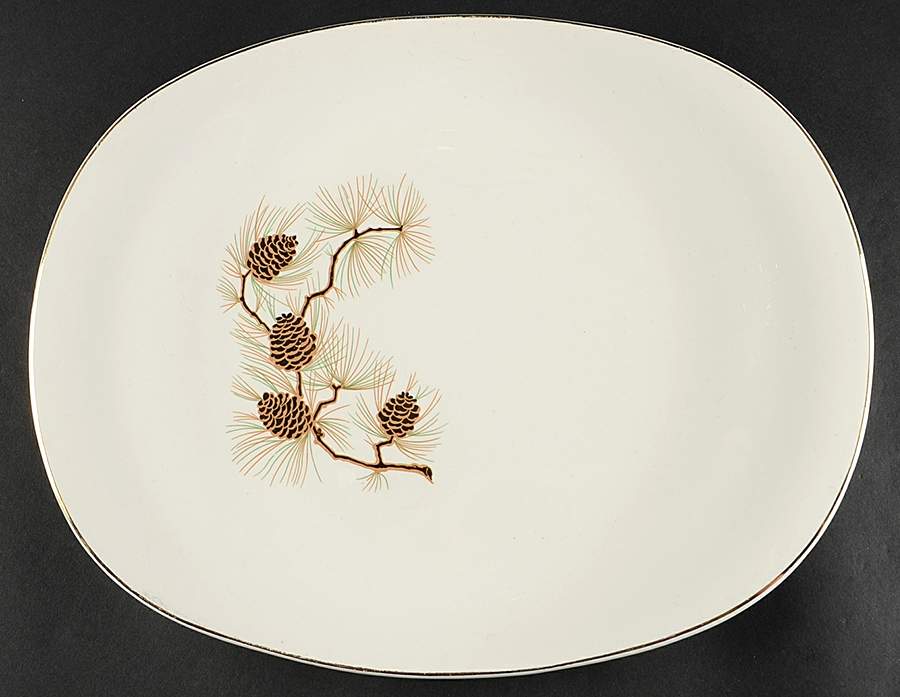 PCP120 14" Oval Serving Platter by Paden City-1