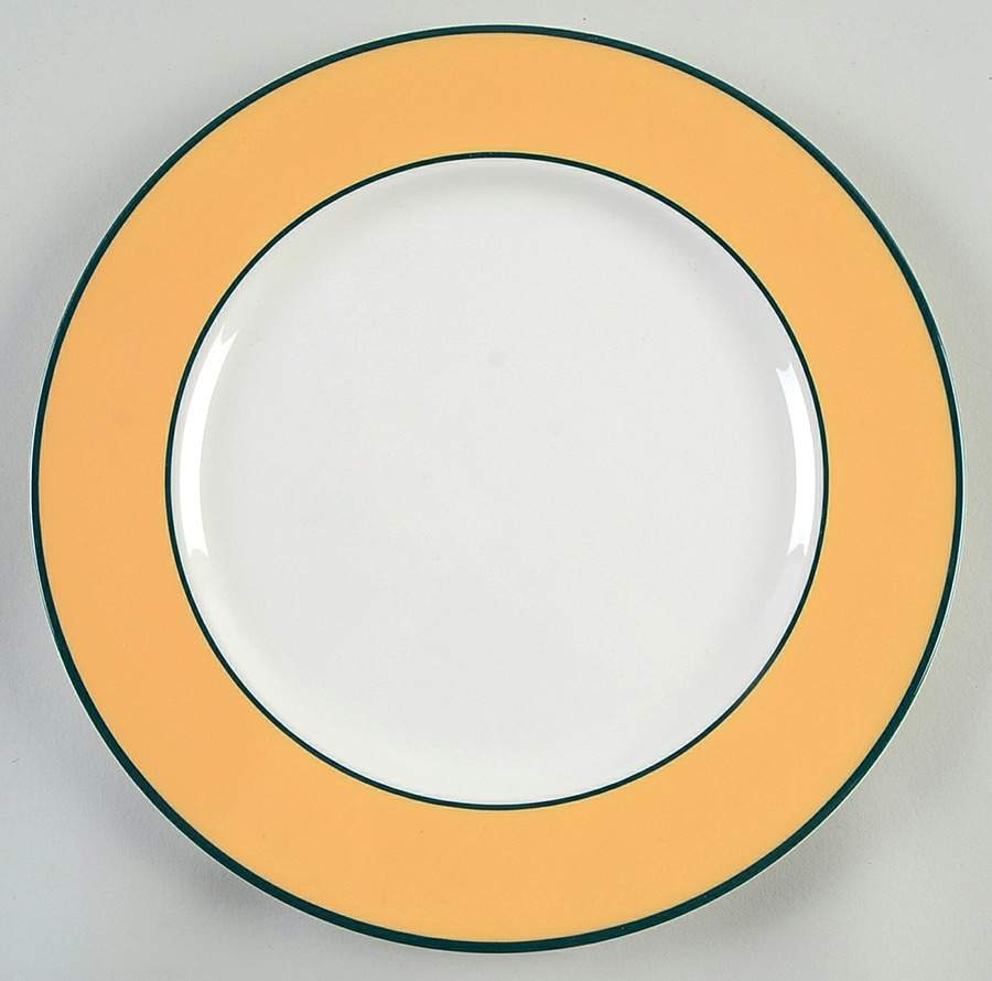Spa Orange (Green Trim and Verge) Dinner Plate by Pagnossin-1