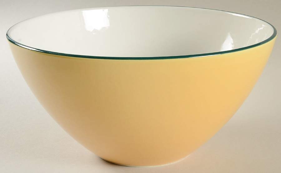 Spa Orange (Green Trim and Verge) 10" Round Vegetable Bowl by Pagnossin-1