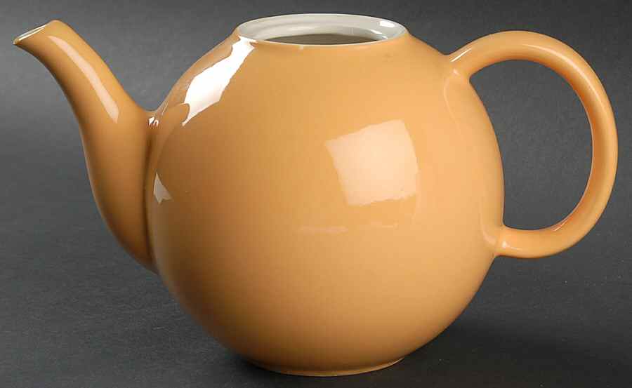 Spa Orange (Green Trim and Verge) Teapot No Lid by Pagnossin-1