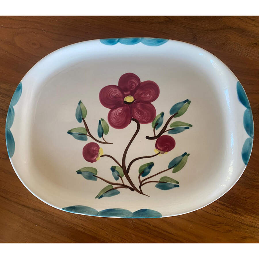 Mountain Rose 12" Oval Serving Platter by Purinton-1