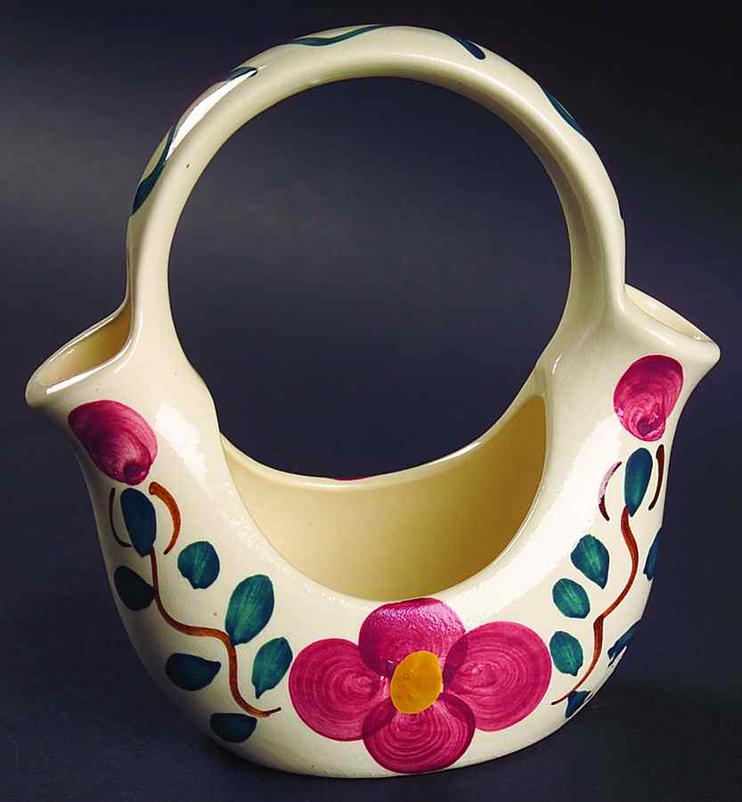 Mountain Rose Oval Basket by Purinton-1