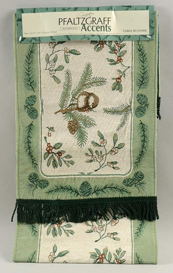 Winterwood Green Table Runner-Cloth 12" X 70" by Pfaltzgraff-1