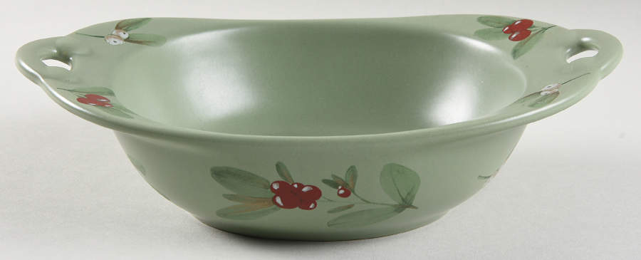 Winterwood Green 9" Nesting Handled Oval  Serving Bowl by Pfaltzgraff-1