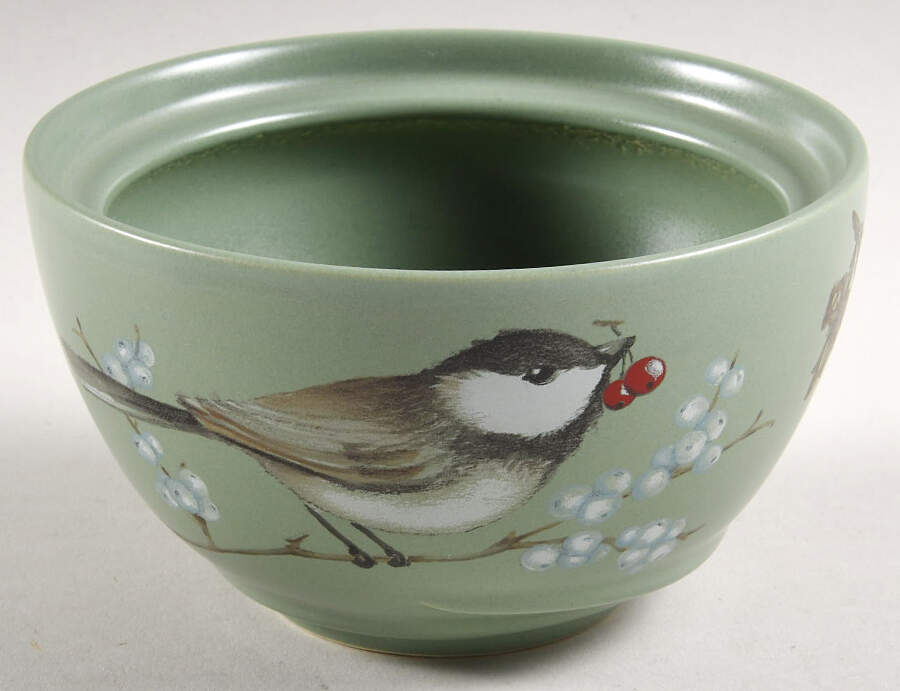 Winterwood Green Sugar Bowl No Lid by Pfaltzgraff-1