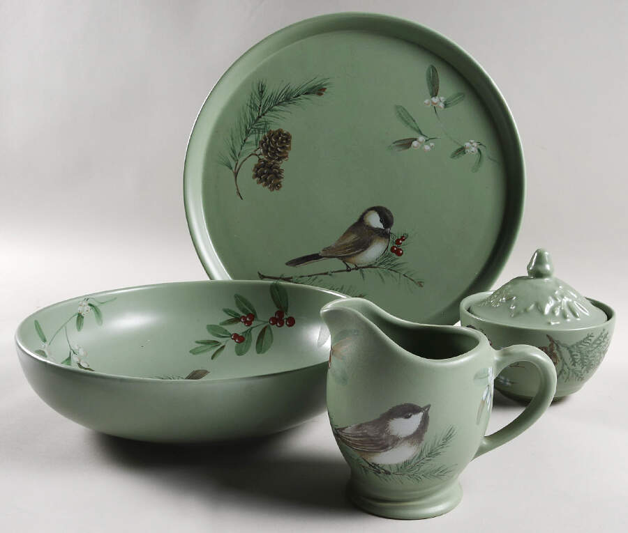 Winterwood Green 5 Piece Hostess Set by Pfaltzgraff-1