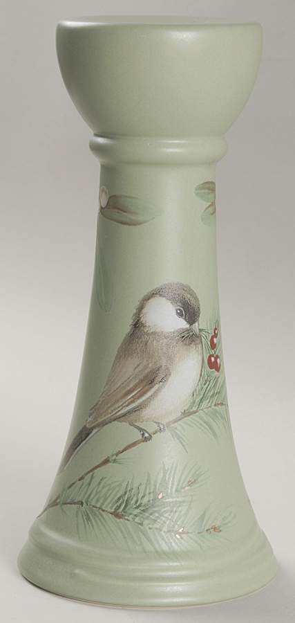 Winterwood Green 8" Tall Candlestick by Pfaltzgraff-1