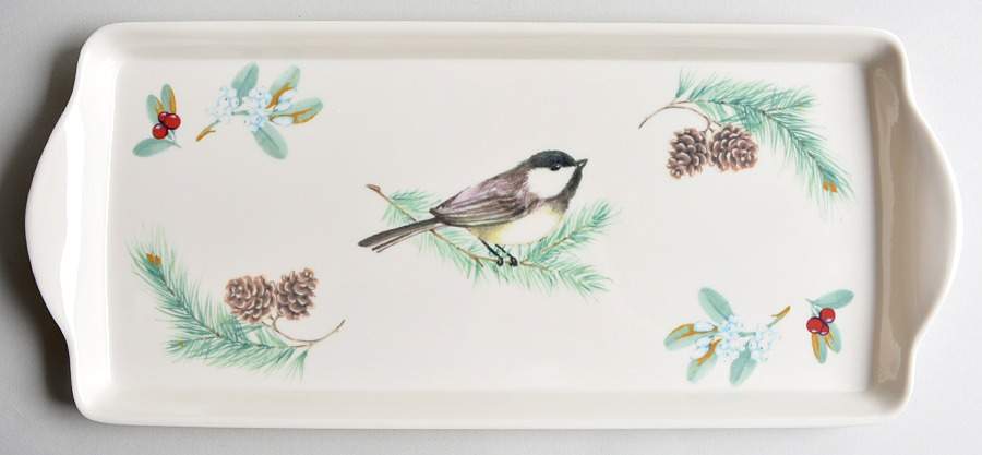 Winterwood Green 12" Melamine Sandwich Tray by Pfaltzgraff-1