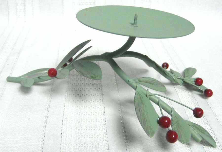 Winterwood Green Metal Pillar Candleholder by Pfaltzgraff-1