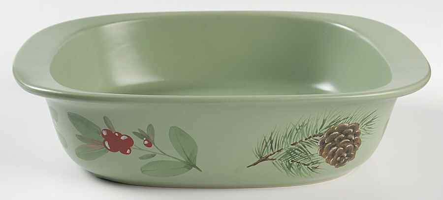 Winterwood Green 10" Rectangular Baker by Pfaltzgraff-1
