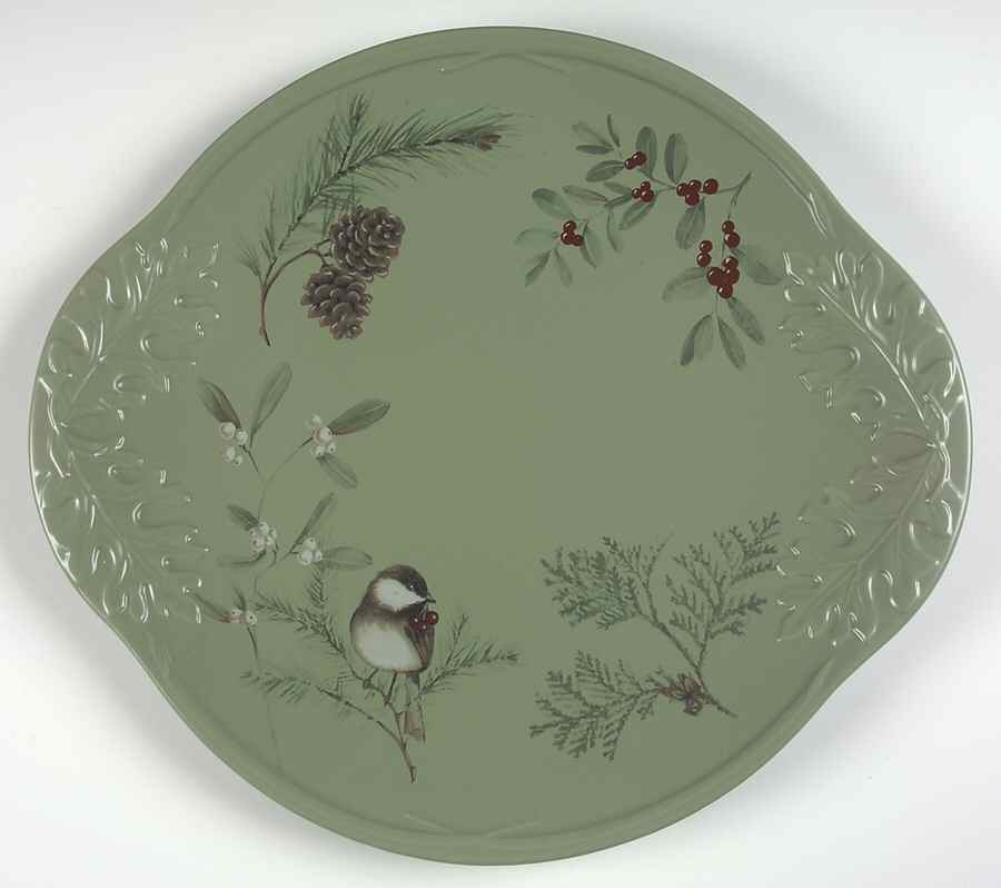 Winterwood Green 16" Chop Plate (Round Platter) by Pfaltzgraff-1