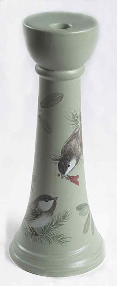 Winterwood Green 10" Candlestick by Pfaltzgraff-1