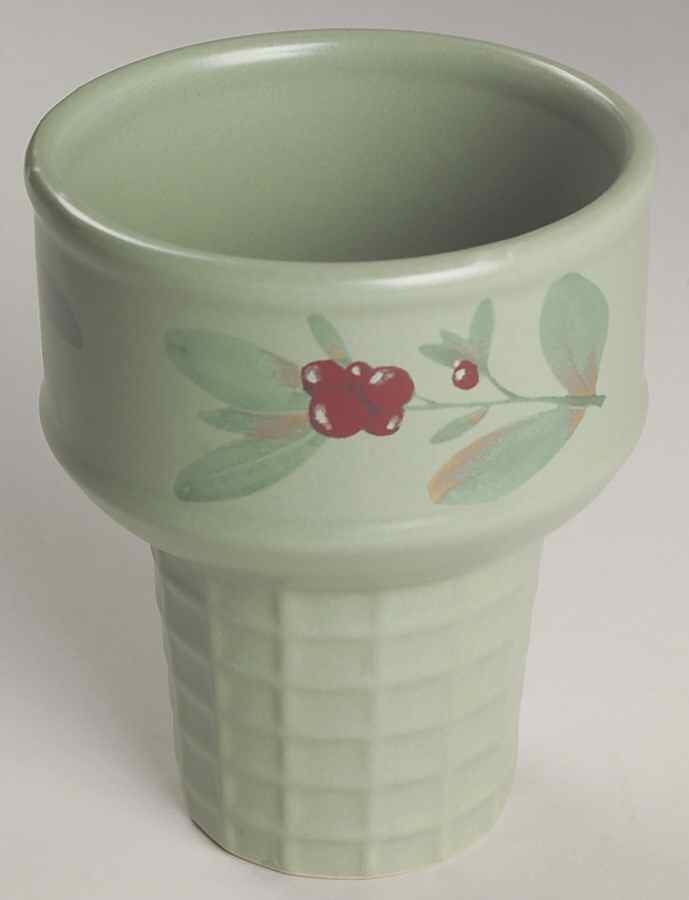 Winterwood Green Ice Cream Cone Shaped Dish by Pfaltzgraff-1