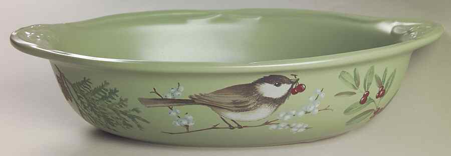 Winterwood Green 11" Oval Vegetable Bowl by Pfaltzgraff-1