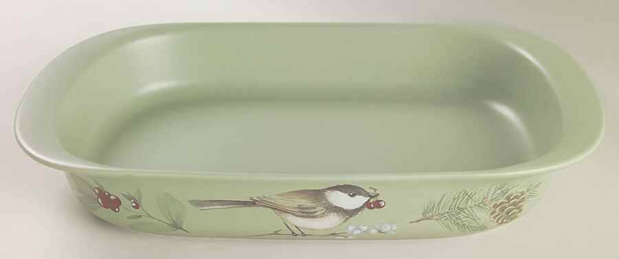 Winterwood Green 14" Rectangular Baker by Pfaltzgraff-1