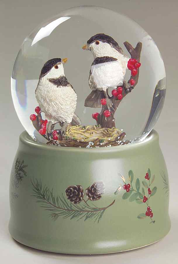 Winterwood Green Snow Globe by Pfaltzgraff-1