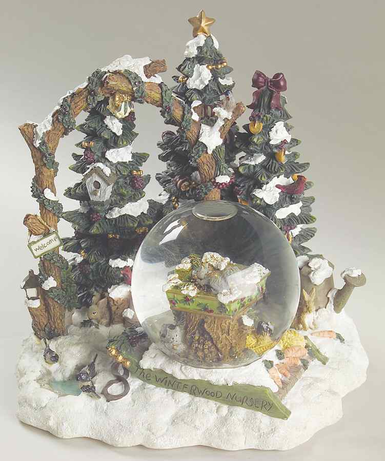 Winterwood Green Snow Globe by Pfaltzgraff-1