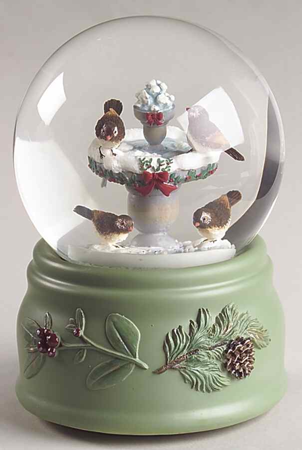 Winterwood Green Snow Globe by Pfaltzgraff-1