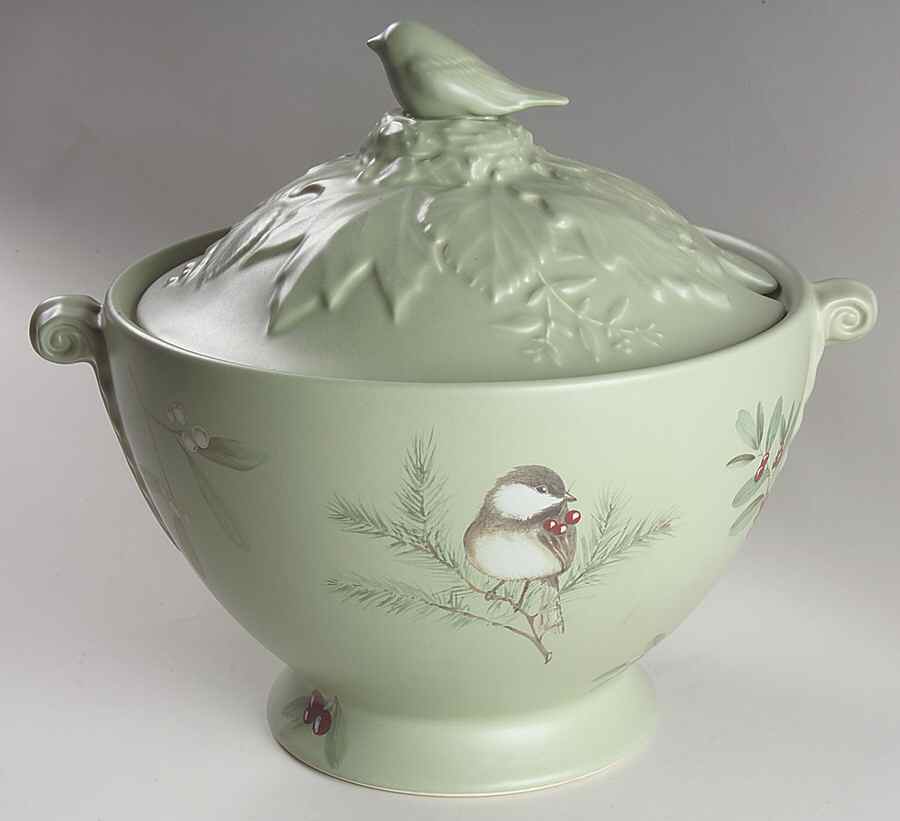 Winterwood Green Tureen &  Lid by Pfaltzgraff-1