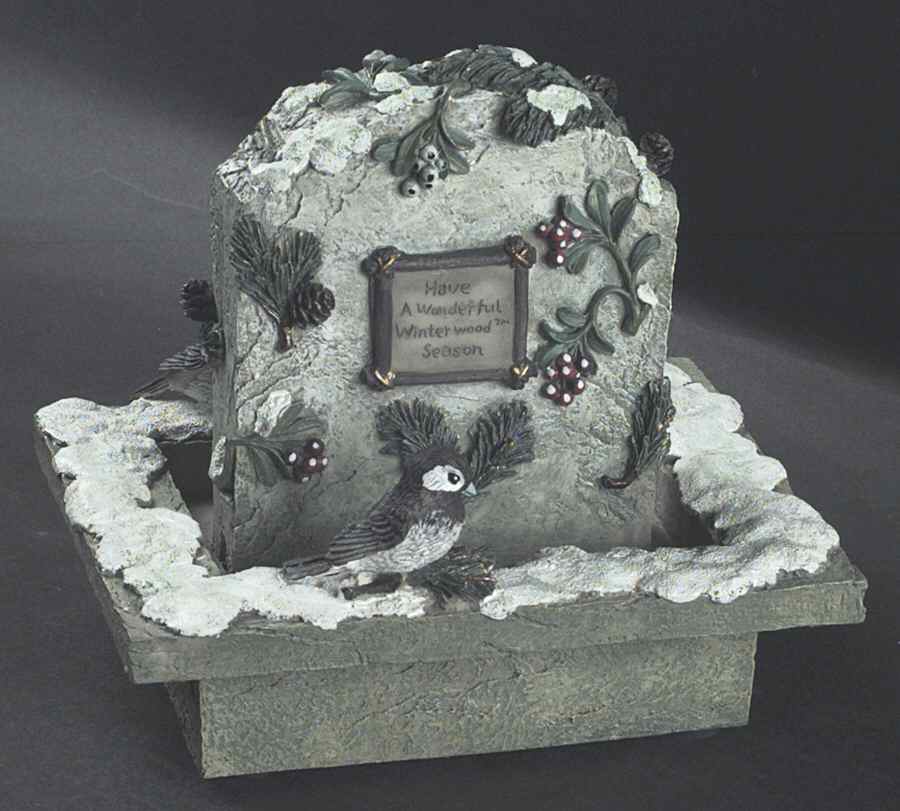 Winterwood Green Battery-Operated Water Fountain by Pfaltzgraff-1