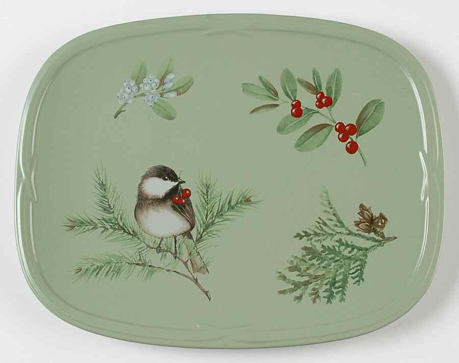 Winterwood Green Oval Buffet Dish by Pfaltzgraff-1