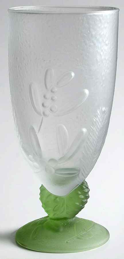 Winterwood Green 20 Oz Glassware Sculpted Footed Cooler by Pfaltzgraff-1