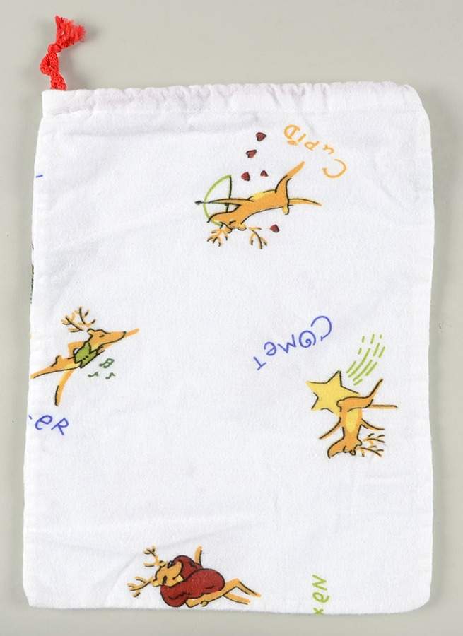 Reindeer Drawstring Cloth Bag by Pottery Barn China-1
