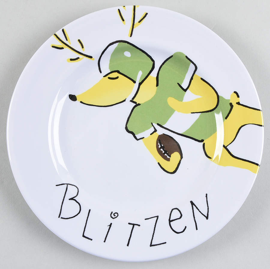 Reindeer Melamine Salad Plate by Pottery Barn China-1