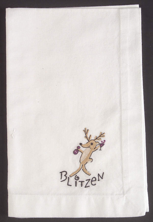 Reindeer Embroidered Cloth Napkin by Pottery Barn China-1