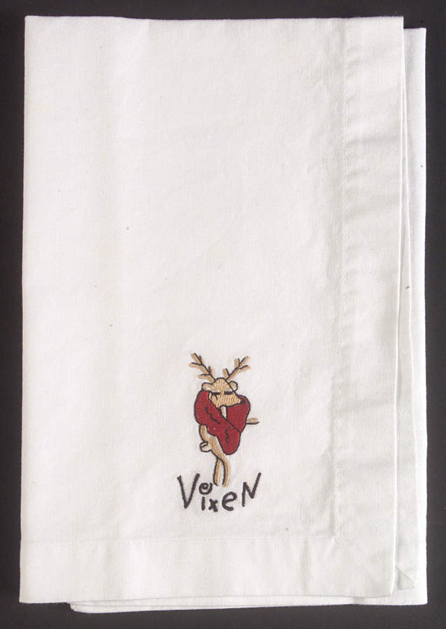 Reindeer Embroidered Cloth Napkin by Pottery Barn China-1
