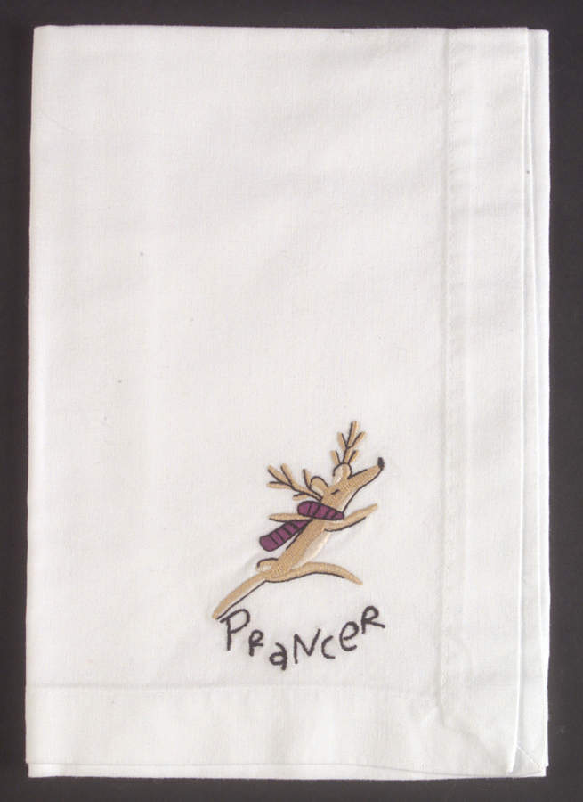 Reindeer Embroidered Cloth Napkin by Pottery Barn China-1
