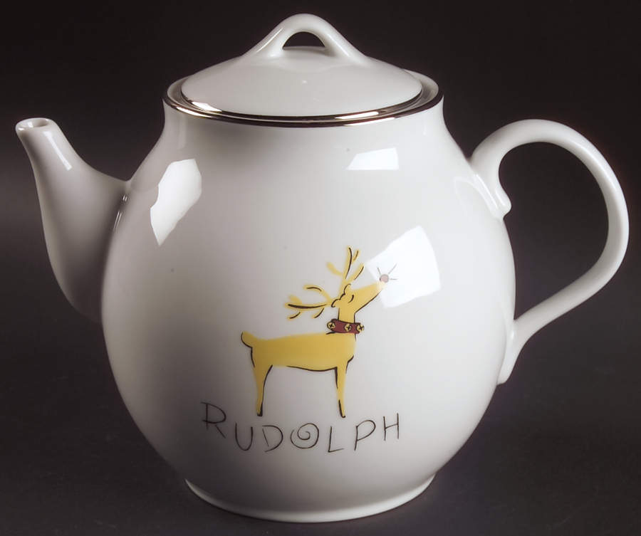 Reindeer Teapot & Lid by Pottery Barn China-1