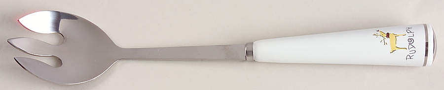 Reindeer Salad Serving Fork with Stainless Prongs by Pottery Barn China-1