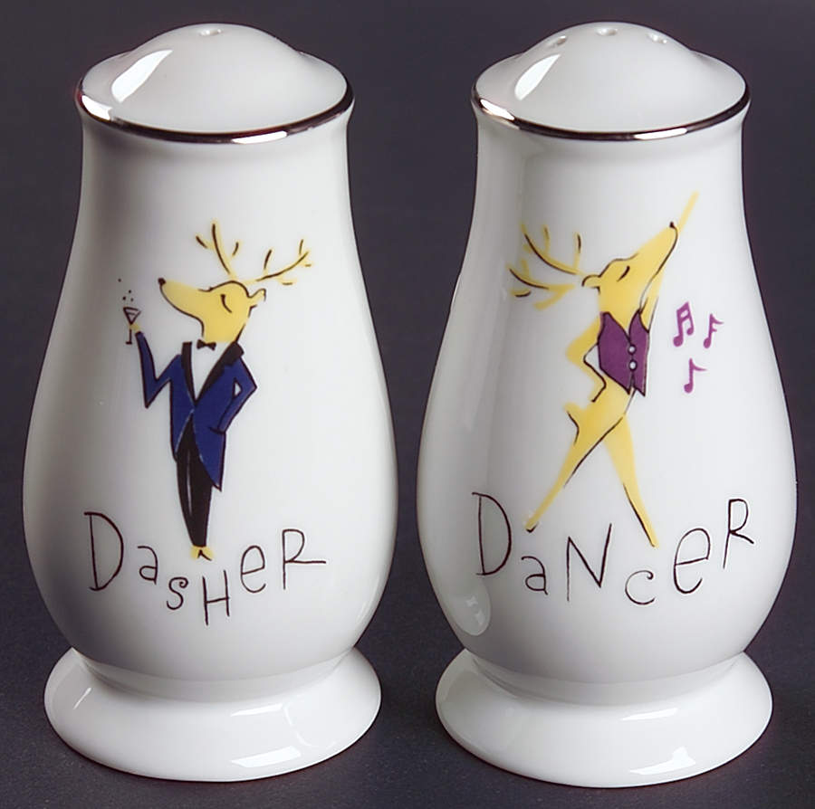 Reindeer Salt & Pepper Set by Pottery Barn China-1