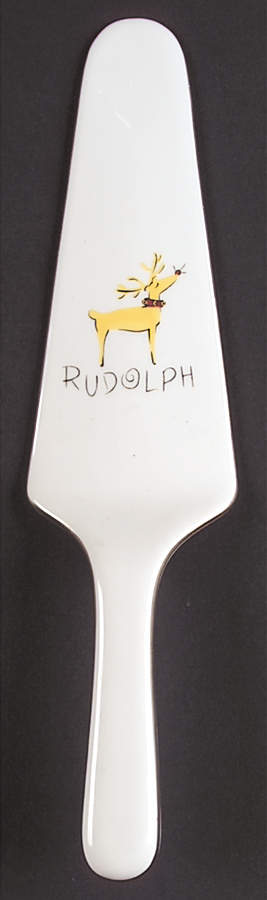 Reindeer Solid Ceramic Pie/Cake Server by Pottery Barn China-1