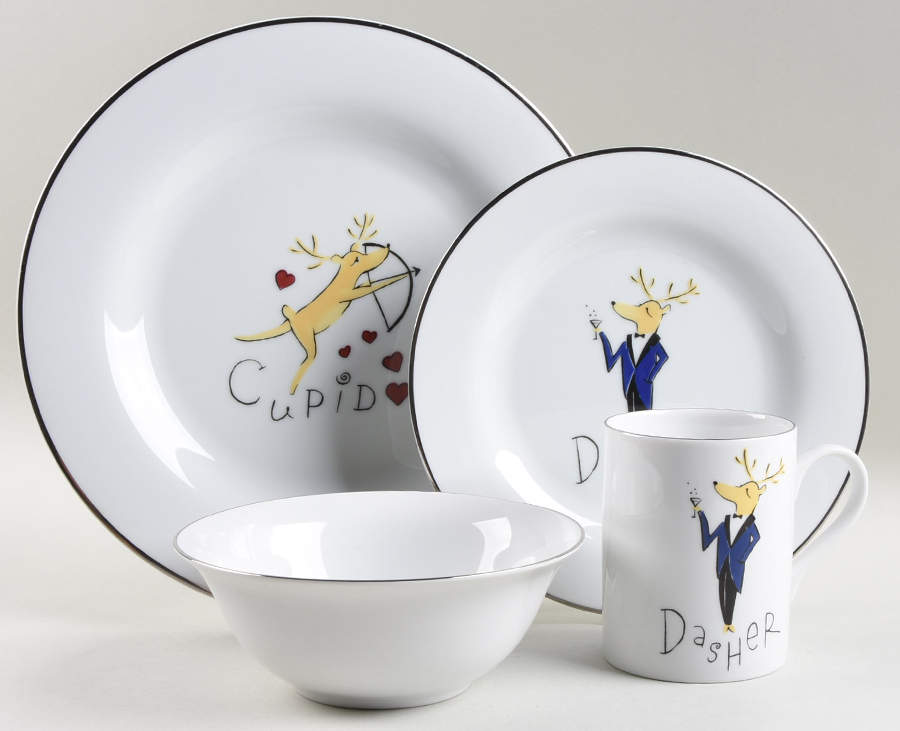 Reindeer 4 Piece Place Setting by Pottery Barn China-1