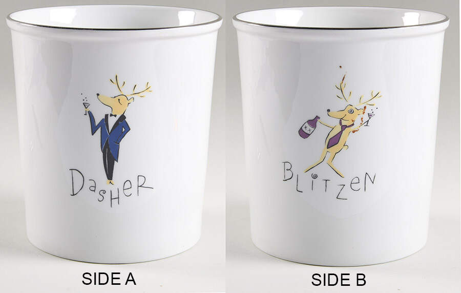 Reindeer Large Canister No Lid by Pottery Barn China-1