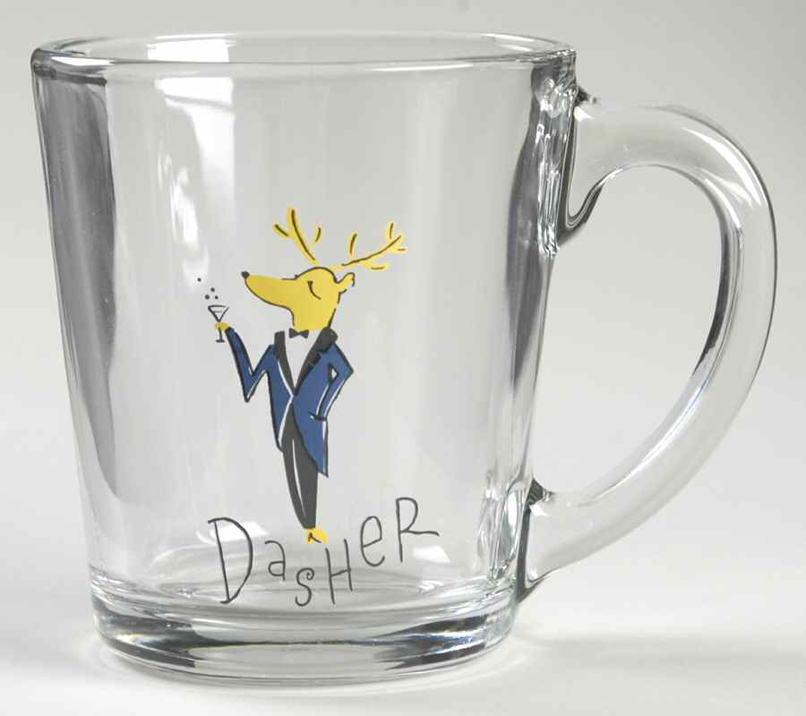 Reindeer Glassware Mug by Pottery Barn China-1