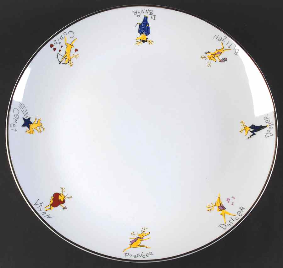Reindeer 14" Cookie Plate by Pottery Barn China-1