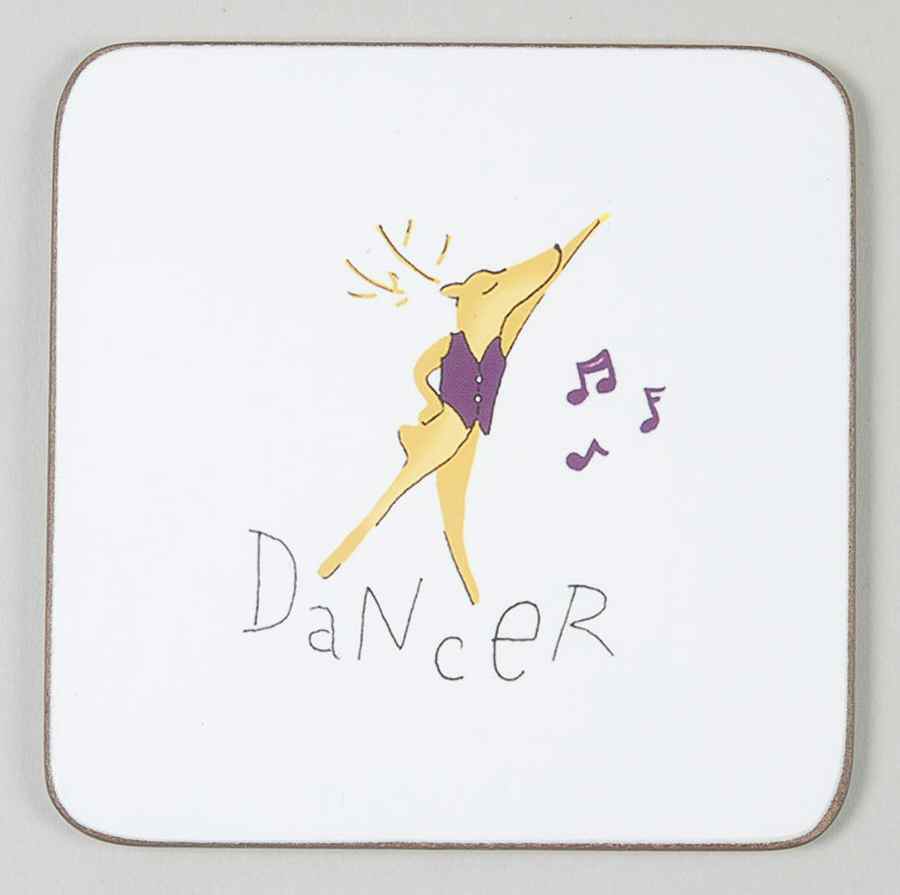 Reindeer Square Corkback Coaster by Pottery Barn China-1