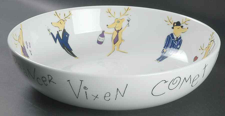 Reindeer 14" Nesting Bowl by Pottery Barn China-1