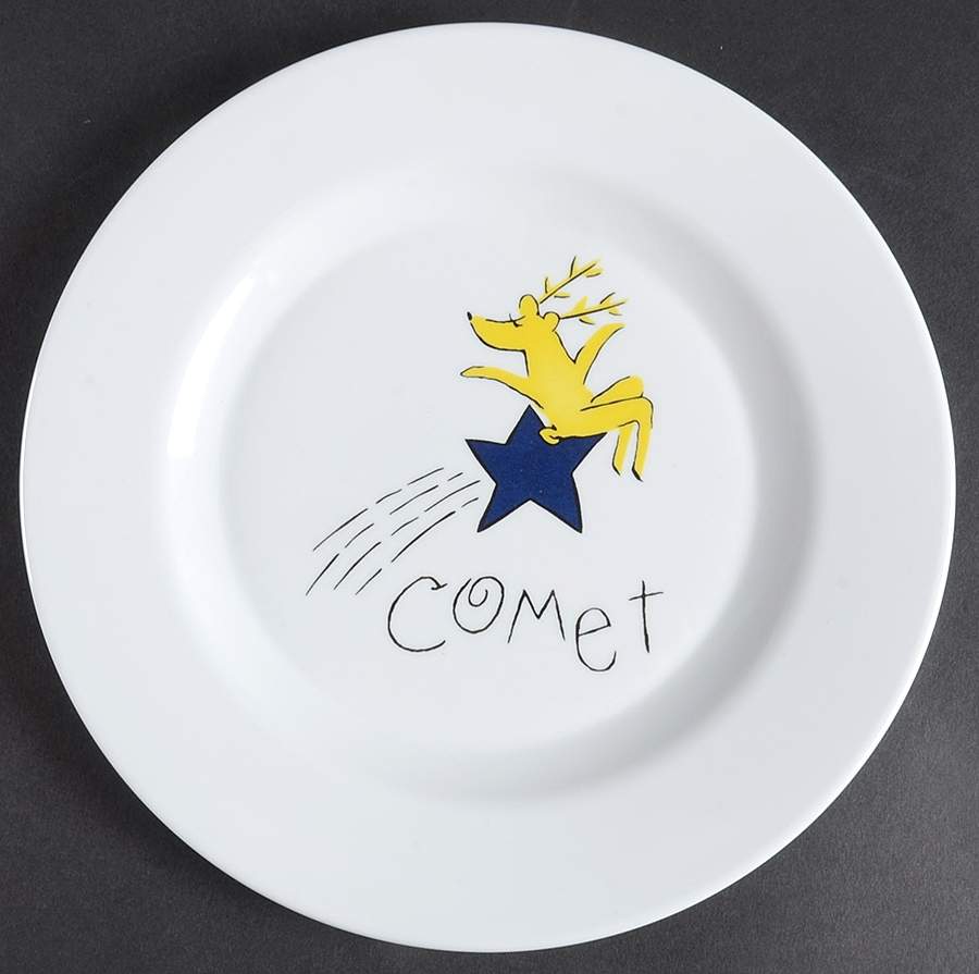 Reindeer Melamine Salad Plate by Pottery Barn China-1