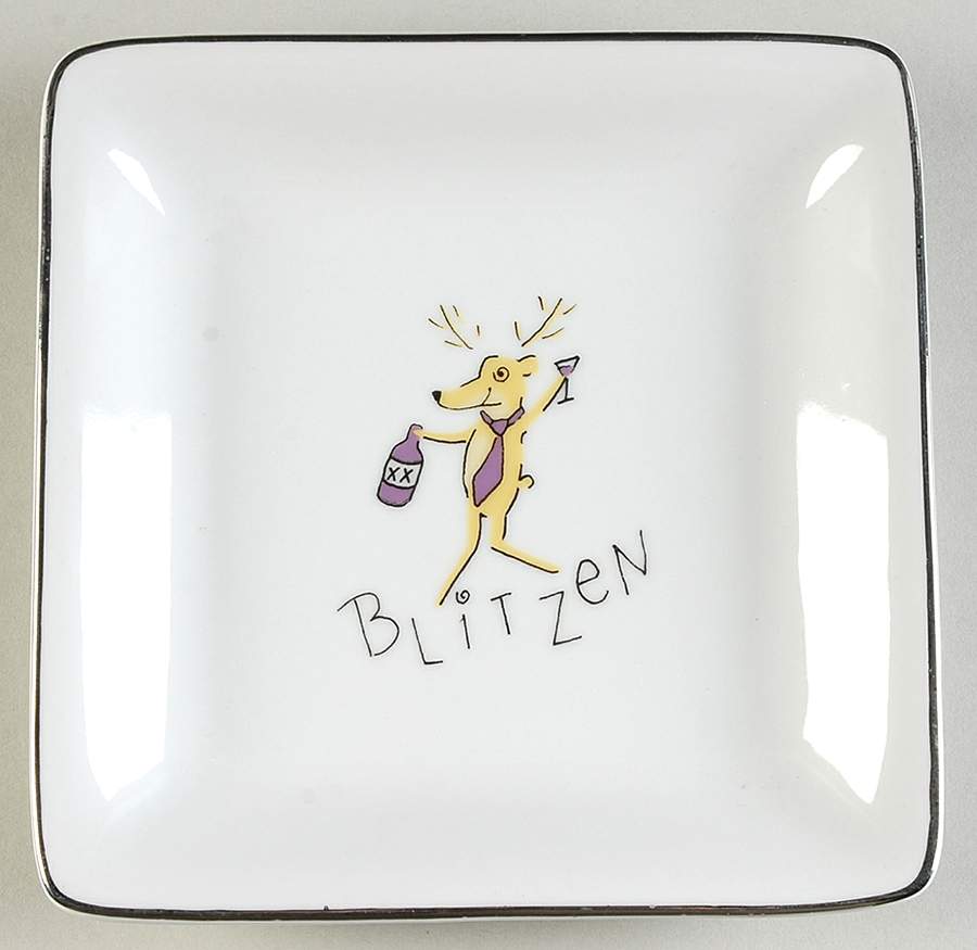 Reindeer Square Appetizer Plate by Pottery Barn China-1
