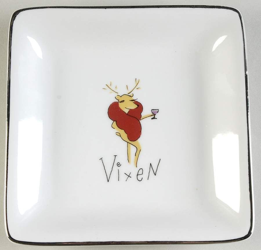 Reindeer Square Appetizer Plate by Pottery Barn China-1