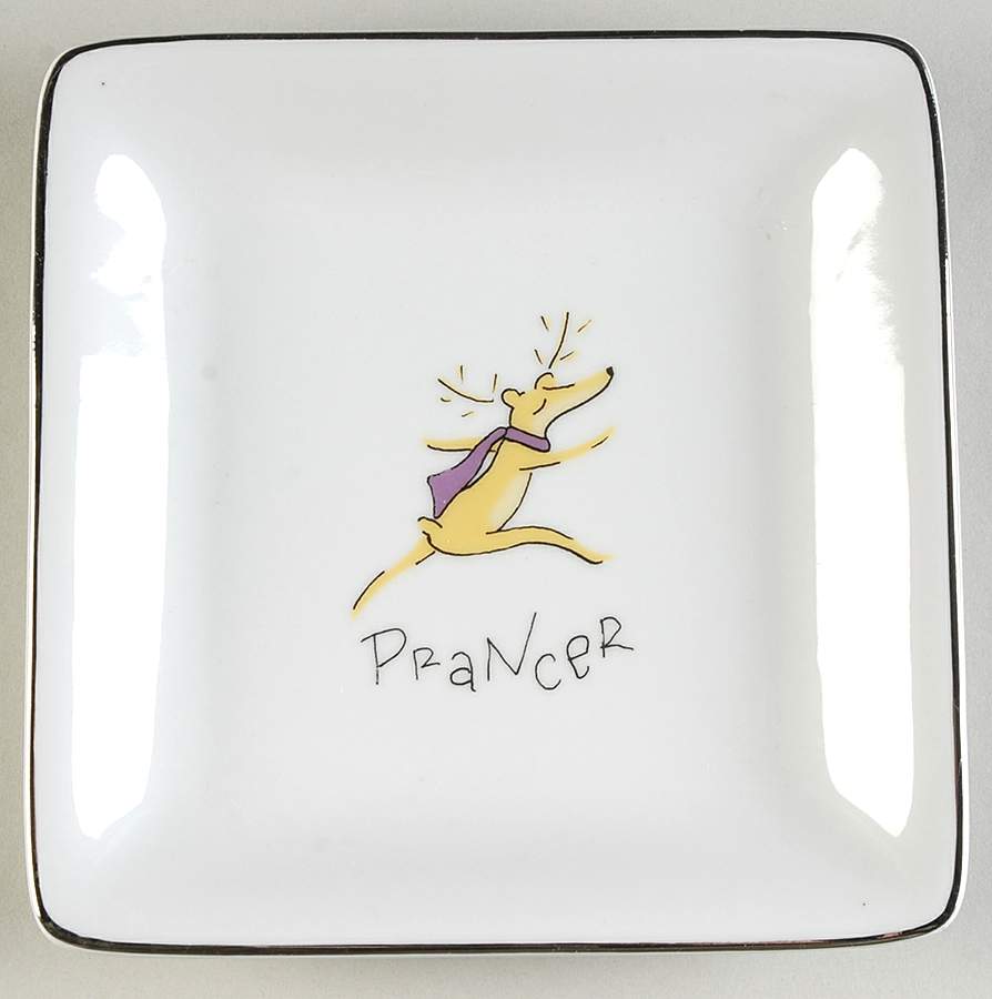 Reindeer Square Appetizer Plate by Pottery Barn China-1